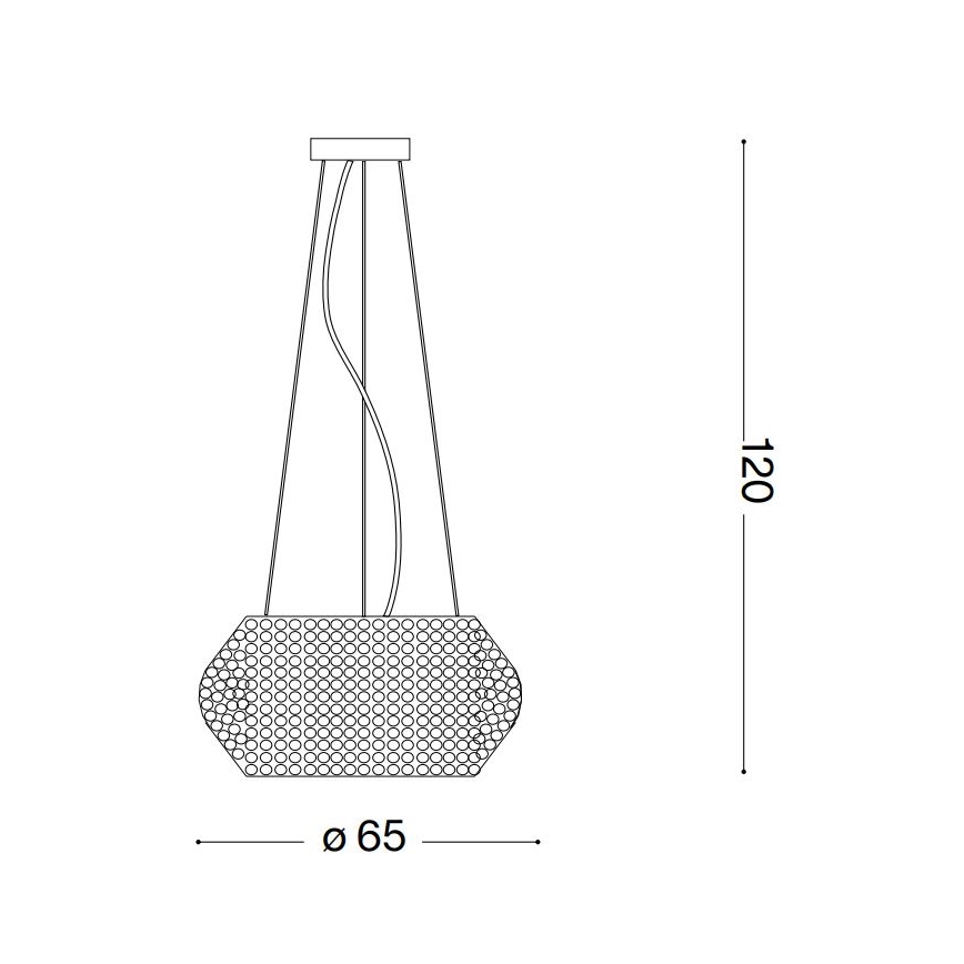 Ideal Lux - LED-krystallysekrone med wire PASHA 14xE14/40W/230V Ø 65 cm, blank krom