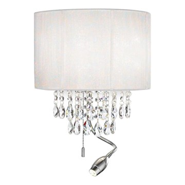 Ideal Lux - LED krystal væglampe OPERA 2xE14/40W/230V + LED/1W hvid