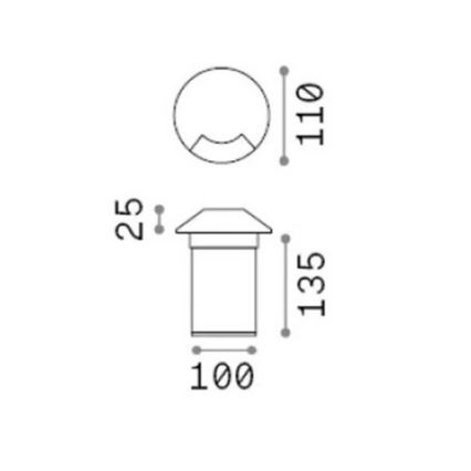 Ideal Lux - LED kørbar indbygningsarmatur ROCKET LED/3W/230V CRI 90 IP67 mat krom