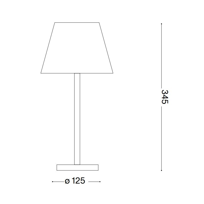 Ideal Lux - LED Lampe m. touch-funktion dæmpbar LOLITA LED/2,8W/5V 2200 mAh IP54 sort
