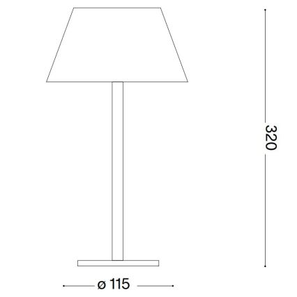 Ideal Lux - Udendørs LED lampe m. touch-funktion dæmpbar PURE LED/1,5W/3,7V 2200 mAh CRI 90 IP54 brun