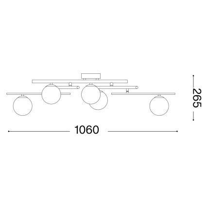 Ideal Lux - LED loftlampe ATLAS 5xG9/3W/230V guldfarvet
