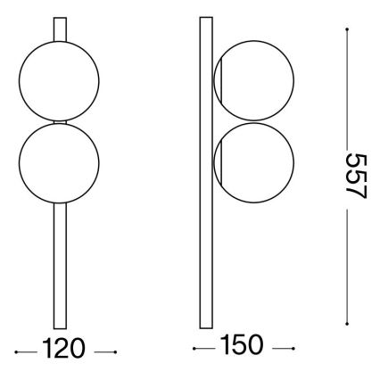 Ideal Lux - LED loftlampe BINOMIO 2xG9/3W/230V hvid