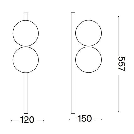 Ideal Lux - LED loftlampe BINOMIO 2xG9/3W/230V sort