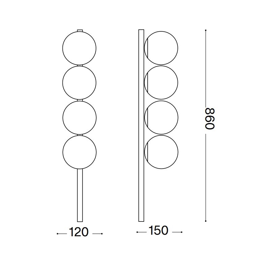 Ideal Lux - LED loftlampe BINOMIO 4xG9/3W/230V sort
