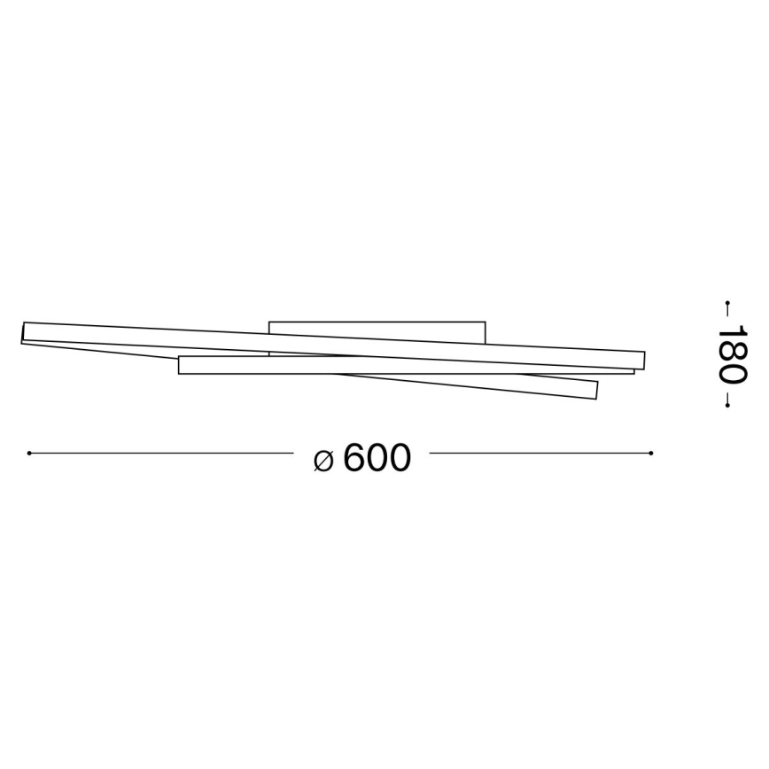 Ideal Lux - LED loftlampe dæmpbar OZ LED/48W/230V diameter 60 cm CRI 90 sort