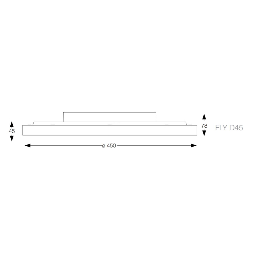 Ideal Lux - LED loftlampe FLY LED/26W/230V 2700K diameter 45 cm CRI 90 IP40 sort