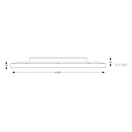 Ideal Lux - LED loftlampe FLY LED/53W/230V 2700K diameter 60 cm CRI 90 IP40 sort