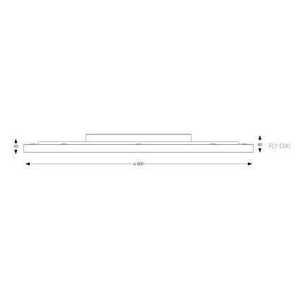 Ideal Lux - LED loftlampe FLY LED/68W/230V 2700K diameter 90 cm CRI 90 IP40 sort