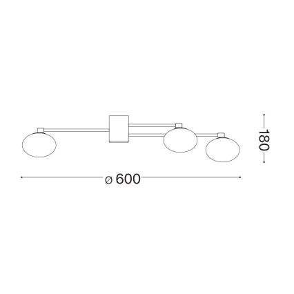 Ideal Lux - LED loftlampe HERMES 5xG9/3W/230V diameter 60 cm guldfarvet