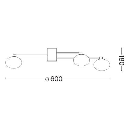 Ideal Lux - LED loftlampe HERMES 5xG9/3W/230V diameter 60 cm hvid