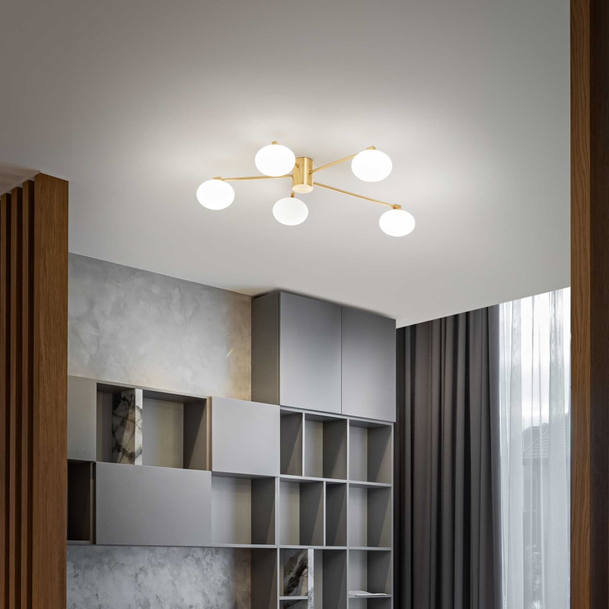 Ideal Lux - LED loftlampe HERMES 5xG9/3W/230V diameter 90 cm guldfarvet