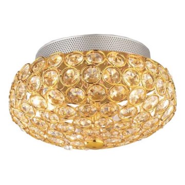 Ideal Lux - LED loftlampe i krystal KING 3xG9/3W/230V diameter 25,5 cm guldfarvet