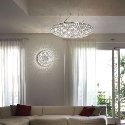 Ideal Lux - LED loftlampe i krystal KING 9xG9/3W/230V diameter 53,5 cm skinnende krom