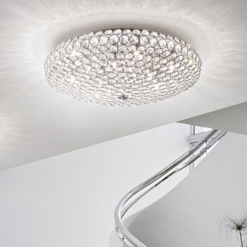 Ideal Lux - LED loftlampe i krystal KING 9xG9/3W/230V diameter 53,5 cm skinnende krom
