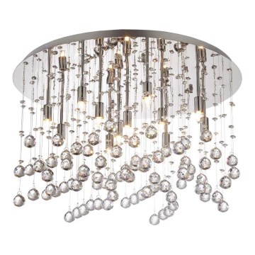 Ideal Lux - LED loftlampe i krystal MOONLIGHT 12xG9/3W/230V diameter 60 cm skinnende krom
