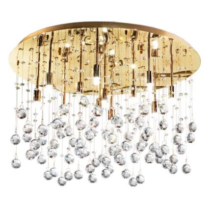 Ideal Lux - LED loftlampe i krystal MOONLIGHT 15xG9/3W/230V diameter 80 cm guldfarvet