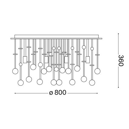 Ideal Lux - LED loftlampe i krystal MOONLIGHT 15xG9/3W/230V diameter 80 cm skinnende krom