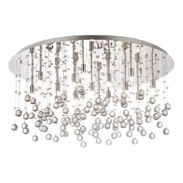 Ideal Lux - LED loftlampe i krystal MOONLIGHT 15xG9/3W/230V diameter 80 cm skinnende krom