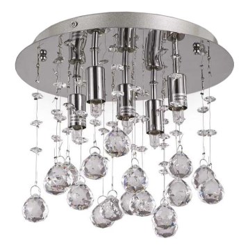 Ideal Lux - LED loftlampe i krystal MOONLIGHT 5xG9/3W/230V diameter 26 cm skinnende krom