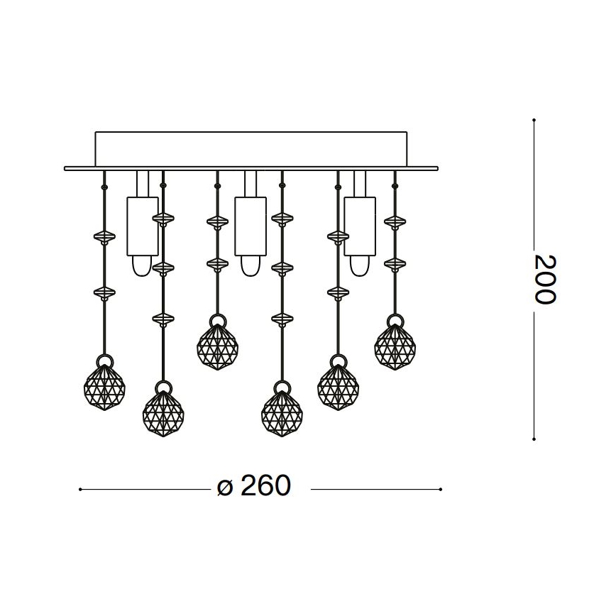 Ideal Lux - LED loftlampe i krystal MOONLIGHT 5xG9/3W/230V diameter 26 cm skinnende krom