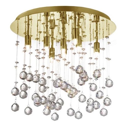 Ideal Lux - LED loftlampe i krystal MOONLIGHT 8xG9/3W/230V diameter 40 cm guldfarvet