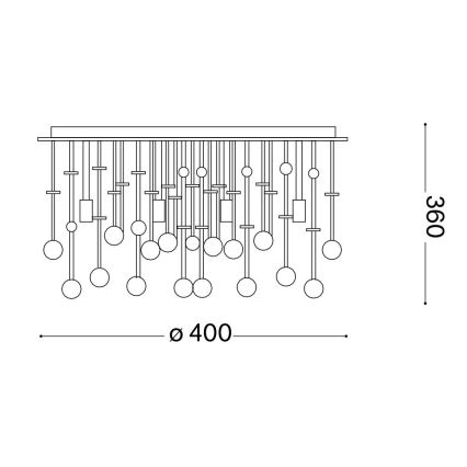 Ideal Lux - LED loftlampe i krystal MOONLIGHT 8xG9/3W/230V diameter 40 cm guldfarvet
