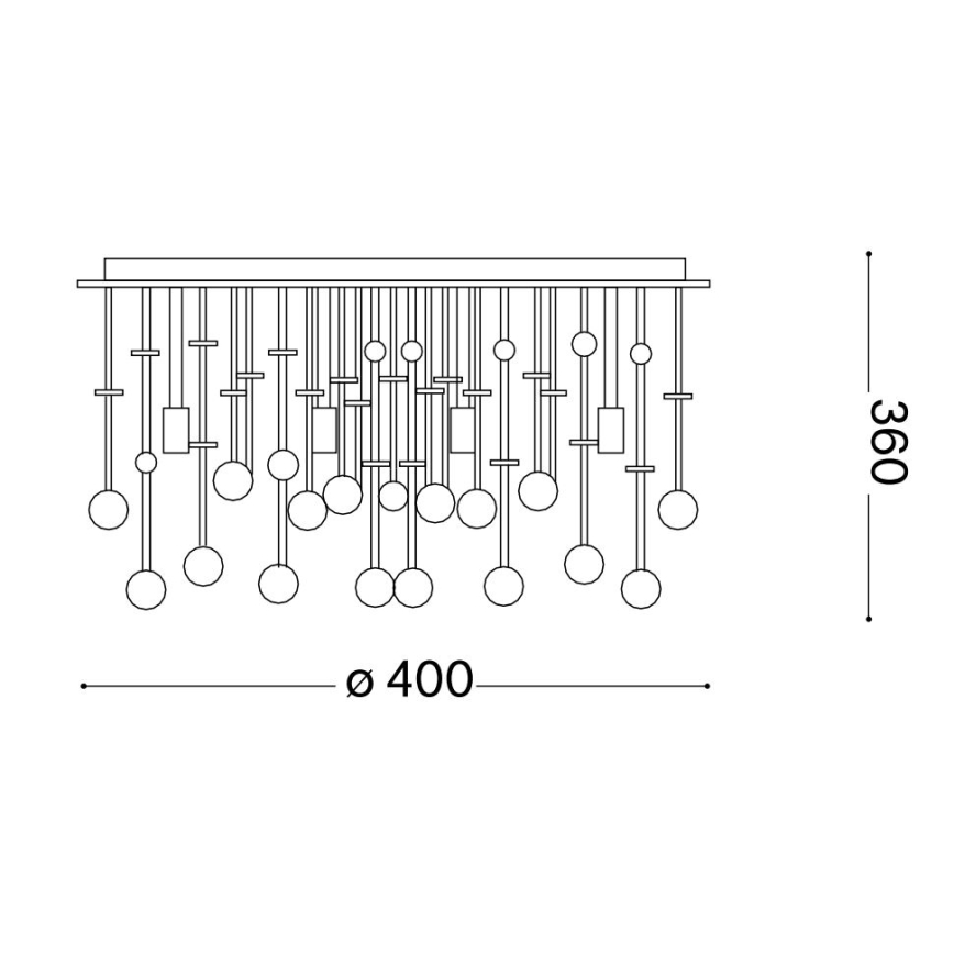 Ideal Lux - LED loftlampe i krystal MOONLIGHT 8xG9/3W/230V diameter 40 cm guldfarvet