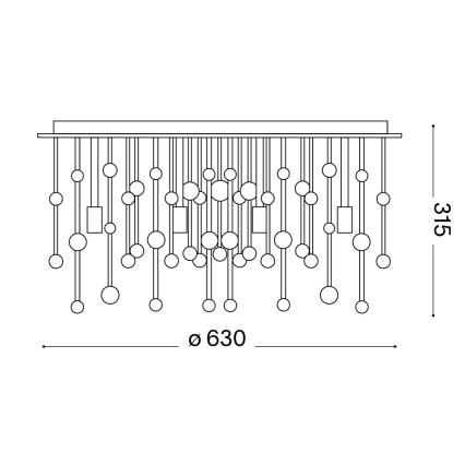 Ideal Lux - LED loftlampe NEVE 12xG9/3W/230V Ø 63 cm poleret krom