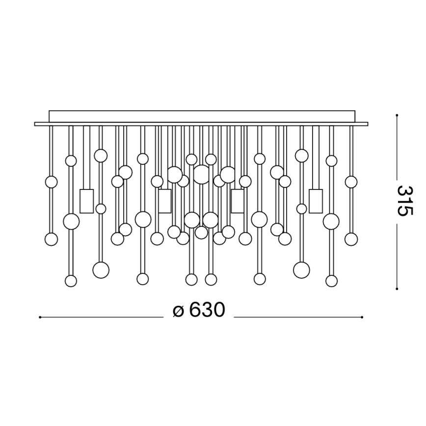 Ideal Lux - LED loftlampe NEVE 12xG9/3W/230V Ø 63 cm poleret krom