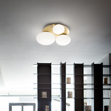 Ideal Lux - LED loftlampe NINFEA 3xGX53/9W/230V guldfarvet