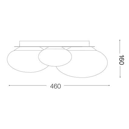 Ideal Lux - LED loftlampe NINFEA 3xGX53/9W/230V guldfarvet