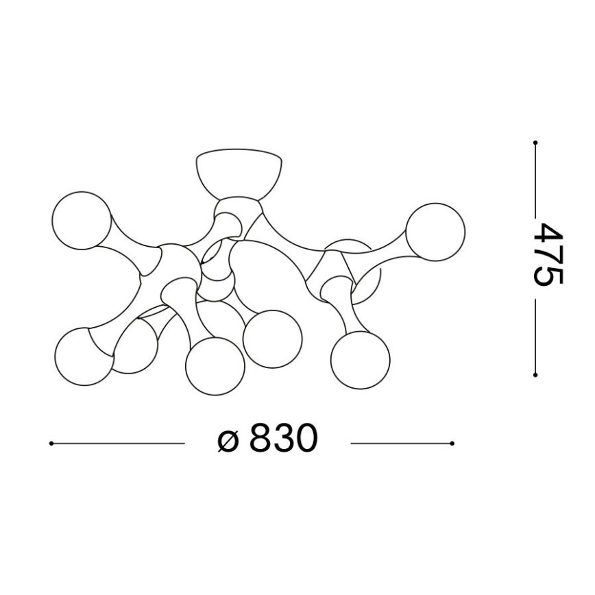 Ideal Lux - LED loftlampe NODINO 9xG9/3W/230V hvid