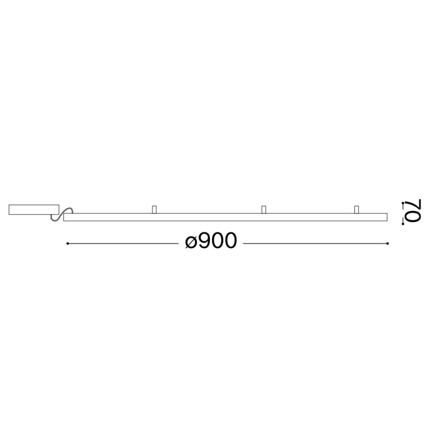 Ideal Lux - LED loftlampe ORACLE S LED/53W/230V 2700K diameter 90 cm sort