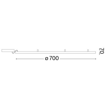Ideal Lux - LED loftlampe ORACLE SLIM LED/37W/230V 2700K diameter 70 cm sort