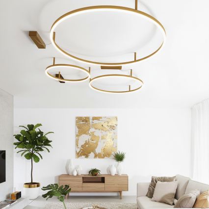Ideal Lux - LED loftlampe ORACLE SLIM LED/53W/230V 3000K CRI 90 Ø 90 cm guld