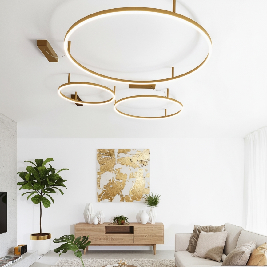 Ideal Lux - LED loftlampe ORACLE SLIM LED/53W/230V 3000K CRI 90 Ø 90 cm guld