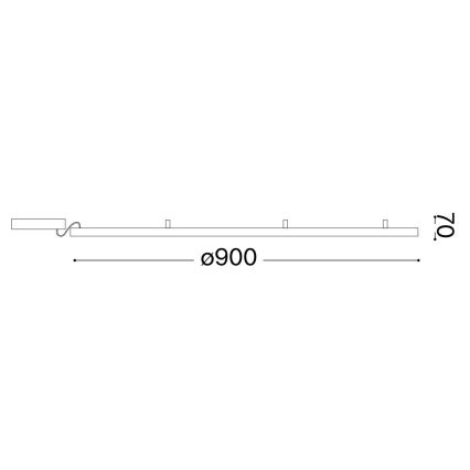 Ideal Lux - LED loftlampe ORACLE SLIM LED/55W/230V 3000K diameter 90 cm sort