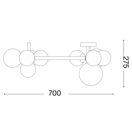 Ideal Lux - LED loftlampe PERLAGE 10xG9/3W/230V diameter 70 cm guldfarvet/røget
