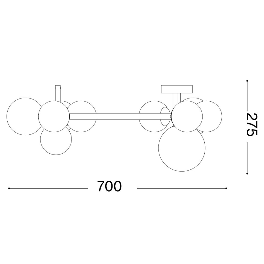 Ideal Lux - LED loftlampe PERLAGE 10xG9/3W/230V diameter 70 cm guldfarvet/røget
