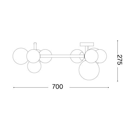 Ideal Lux - LED loftlampe PERLAGE 10xG9/3W/230V diameter 70 cm sort/røget