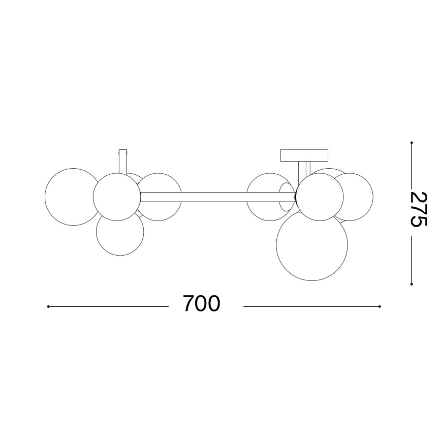 Ideal Lux - LED loftlampe PERLAGE 10xG9/3W/230V diameter 70 cm sort/røget