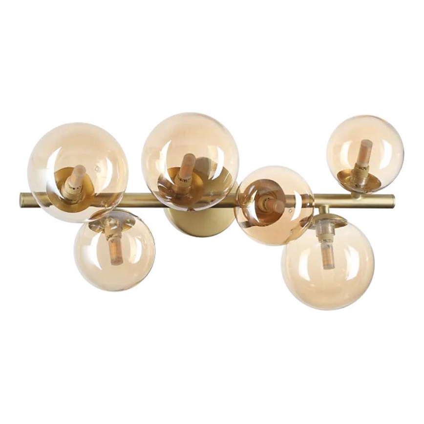 Ideal Lux - LED loftlampe PERLAGE 6xG9/3W/230V 49 cm guldfarvet/røget