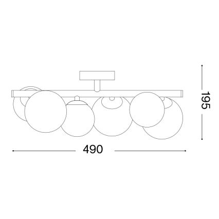 Ideal Lux - LED loftlampe PERLAGE 6xG9/3W/230V 49 cm sort/røget