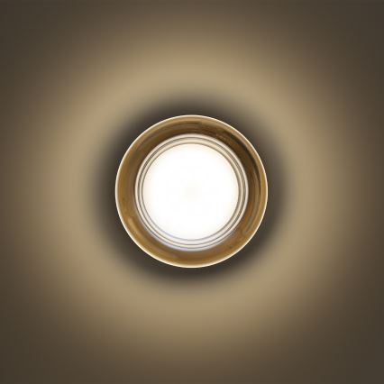 Ideal Lux - LED badeværelsesloftlampe LOLLY 1xGX53/9W/230V Ø 10,5 cm IP44 guld/røget beige