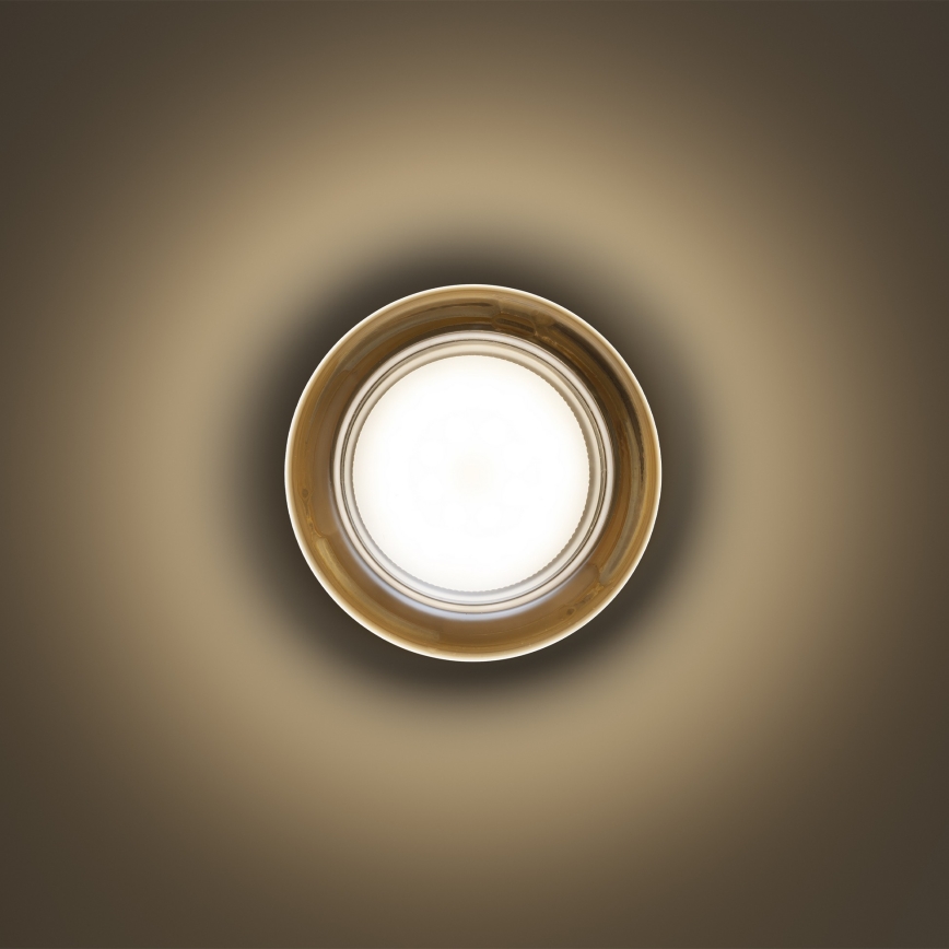 Ideal Lux - LED badeværelsesloftlampe LOLLY 1xGX53/9W/230V Ø 10,5 cm IP44 guld/røget beige