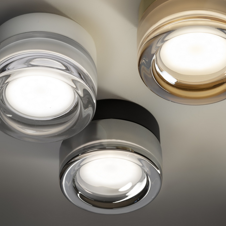 Ideal Lux - LED badeværelsesloftlampe LOLLY 1xGX53/9W/230V Ø 10,5 cm IP44 guld/røget beige