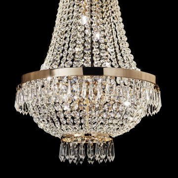 Ideal Lux - LED Lysekrone i krystal m. kædeophæng CAESAR 12xG9/3W/230V diameter 55 cm guldfarvet