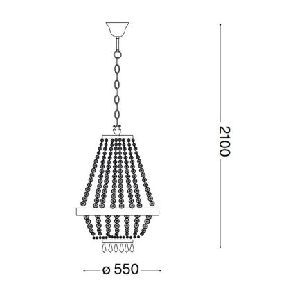 Ideal Lux - LED Lysekrone i krystal m. kædeophæng CAESAR 12xG9/3W/230V diameter 55 cm guldfarvet