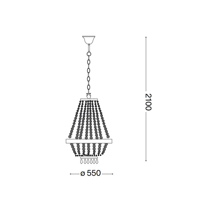 Ideal Lux - LED Lysekrone i krystal m. kædeophæng CAESAR 12xG9/3W/230V diameter 55 cm guldfarvet